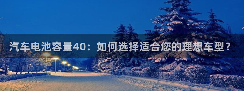 优发国际可以玩吗：汽车电池容量40：如何选择适合您的理想车型？